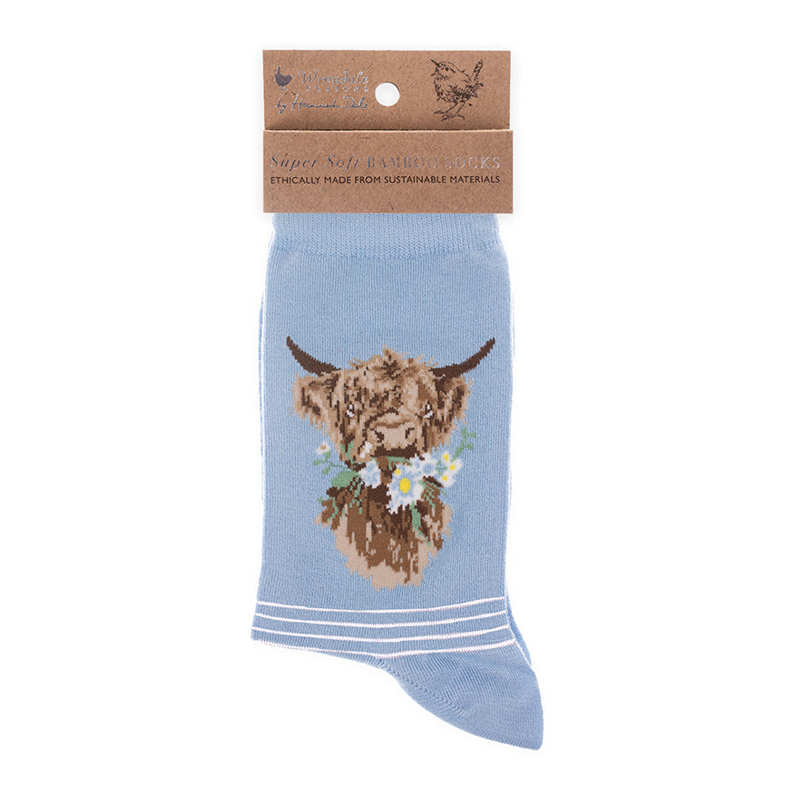Highland Cow Daisy Socks