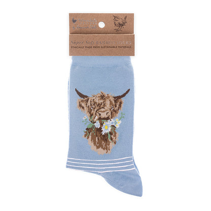 Highland Cow Daisy Socks