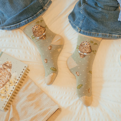 Tawny Owl Bamboo Socks