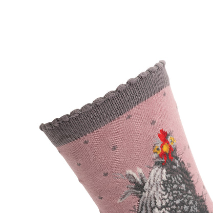 Pink Chicken Wrendale Designs Socks