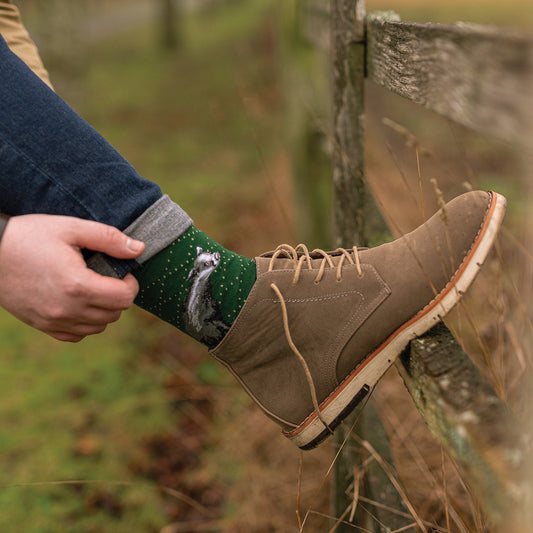 Forest Green Badger Socks