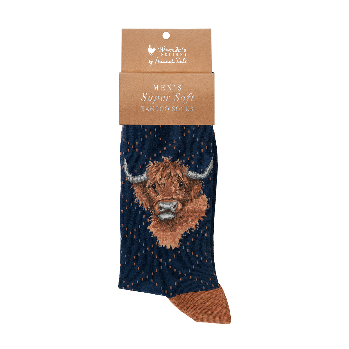 Navy Highland Cow Socks
