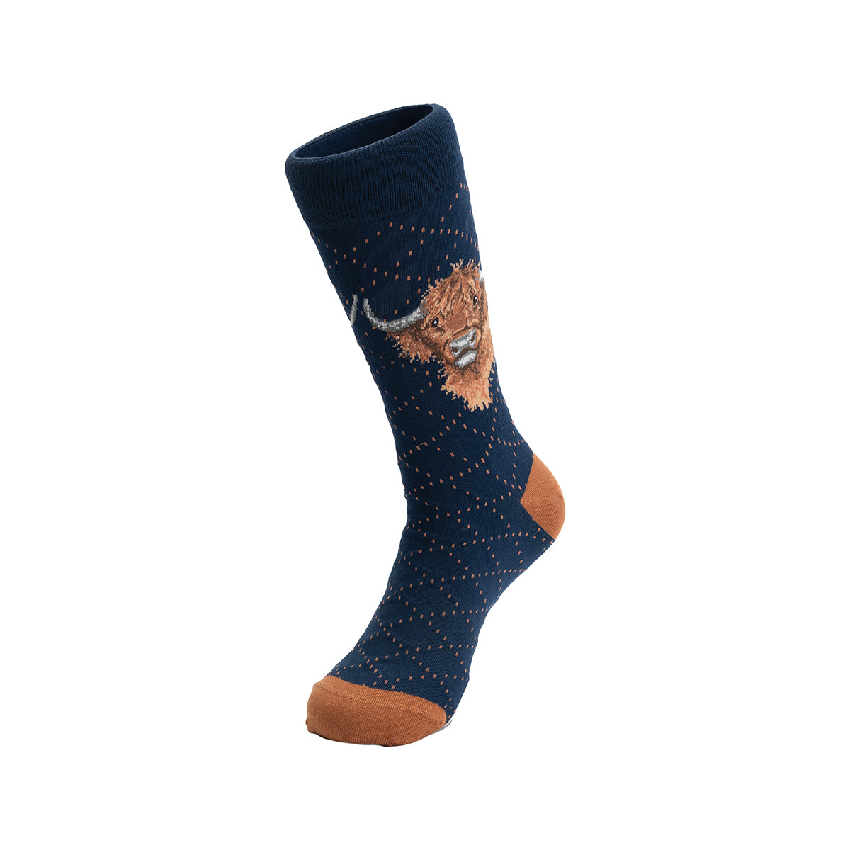 Navy Highland Cow Socks