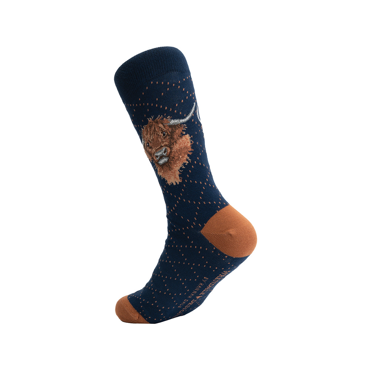 Navy Highland Cow Socks
