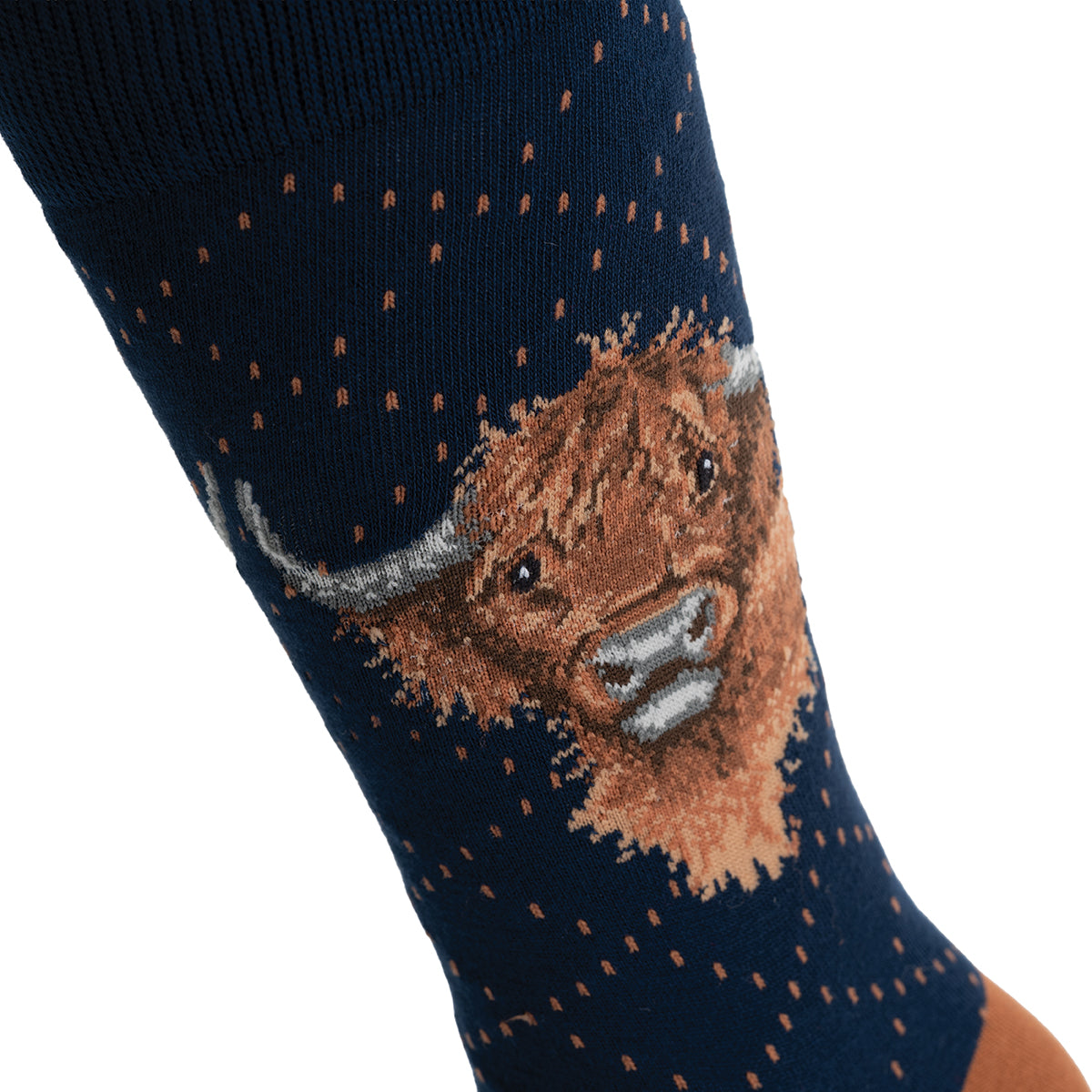 Navy Highland Cow Socks