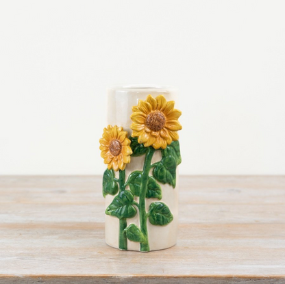 3D Sunflower Ceramic Vase