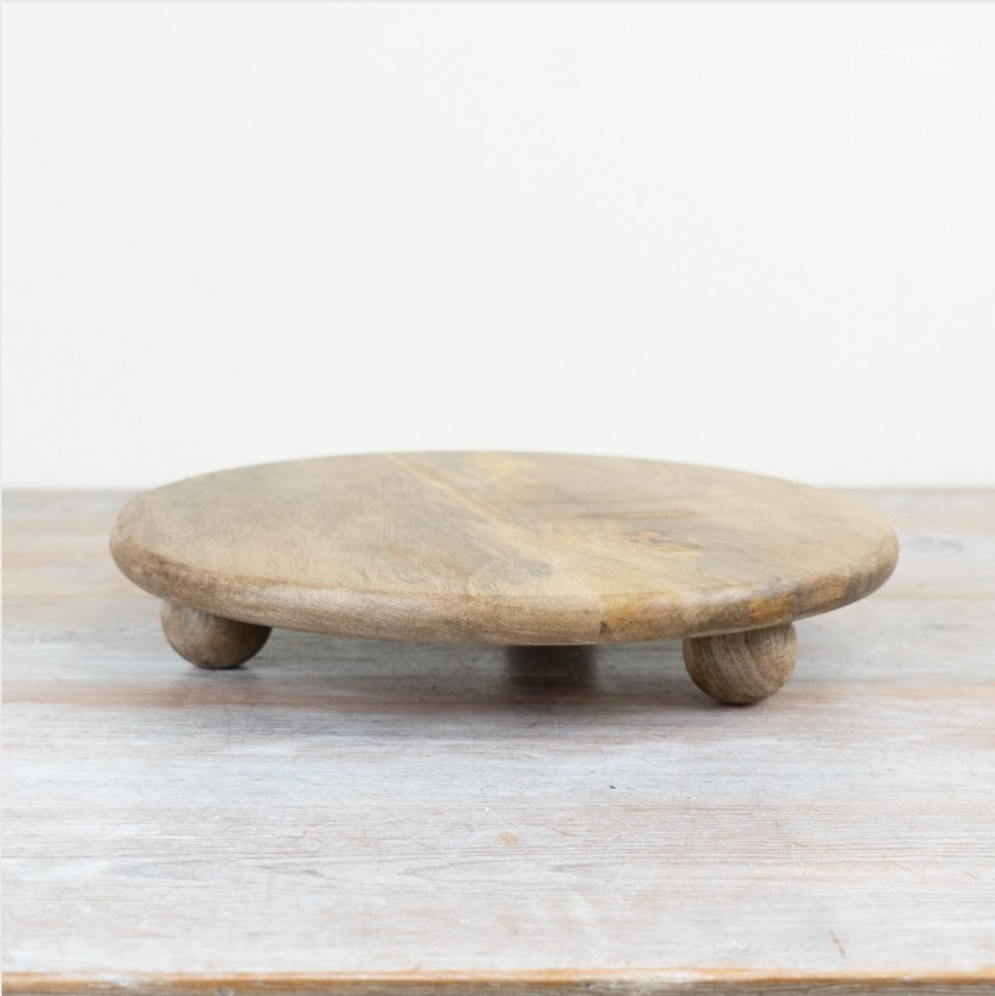 Round Wooden Candle Plate
