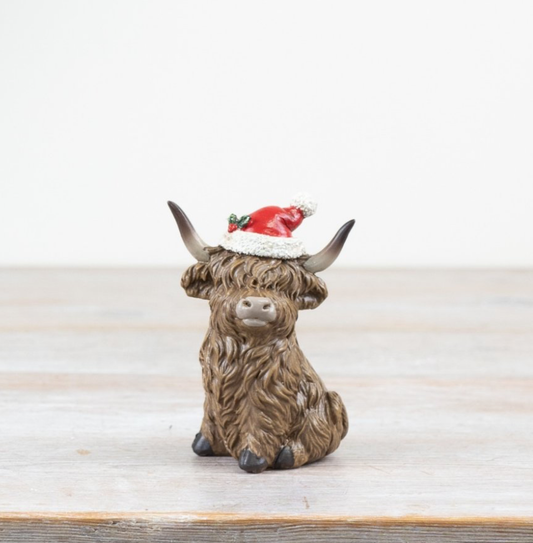 Small Christmas Highland Cow Ornament
