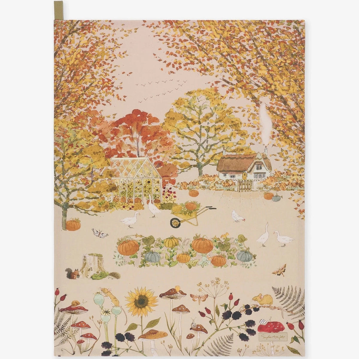 Autumn Scene Cotton Tea Towel