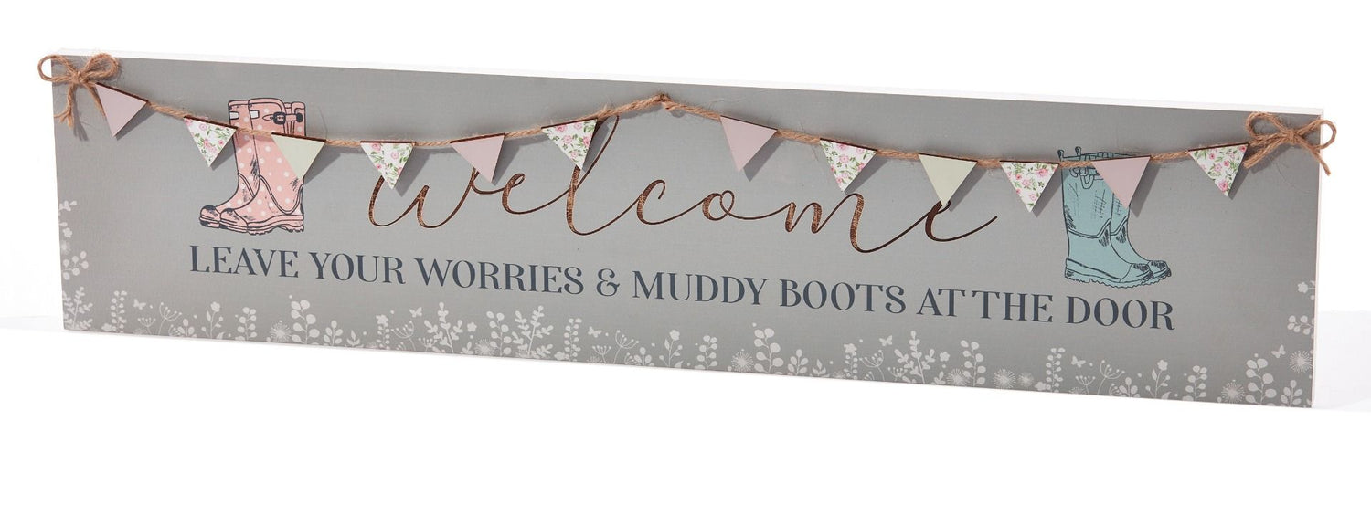 Large Welcome Welly Boot Sign