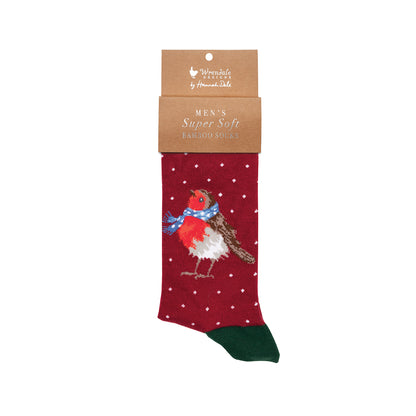 Xmas Robin Socks