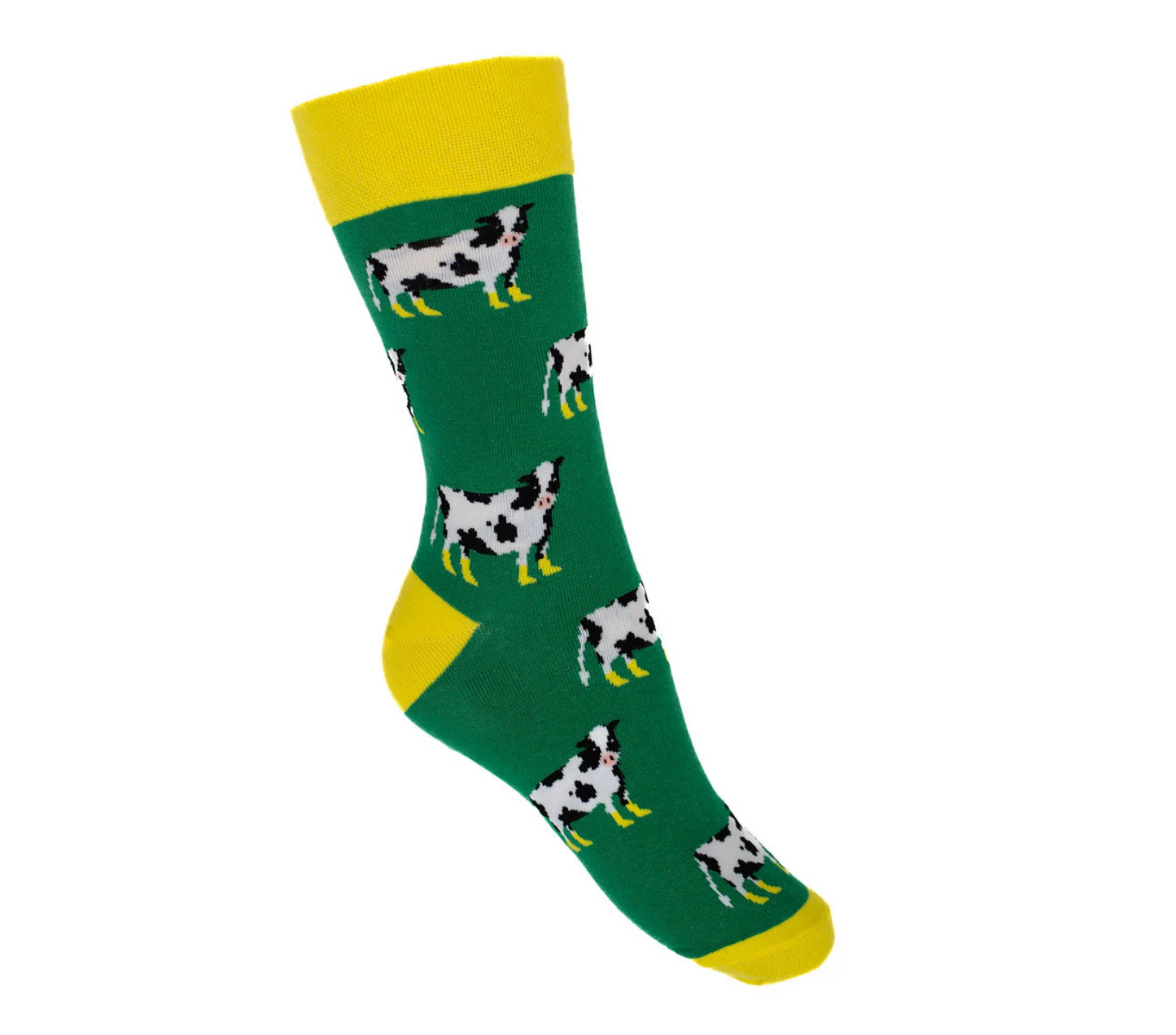 Yellow Welly Dairy Cow Crew Socks