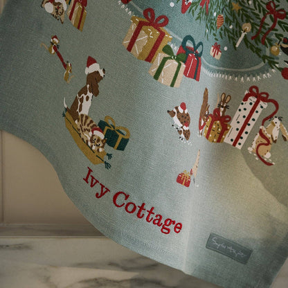 Traditional Christmas Scene Tea Towel