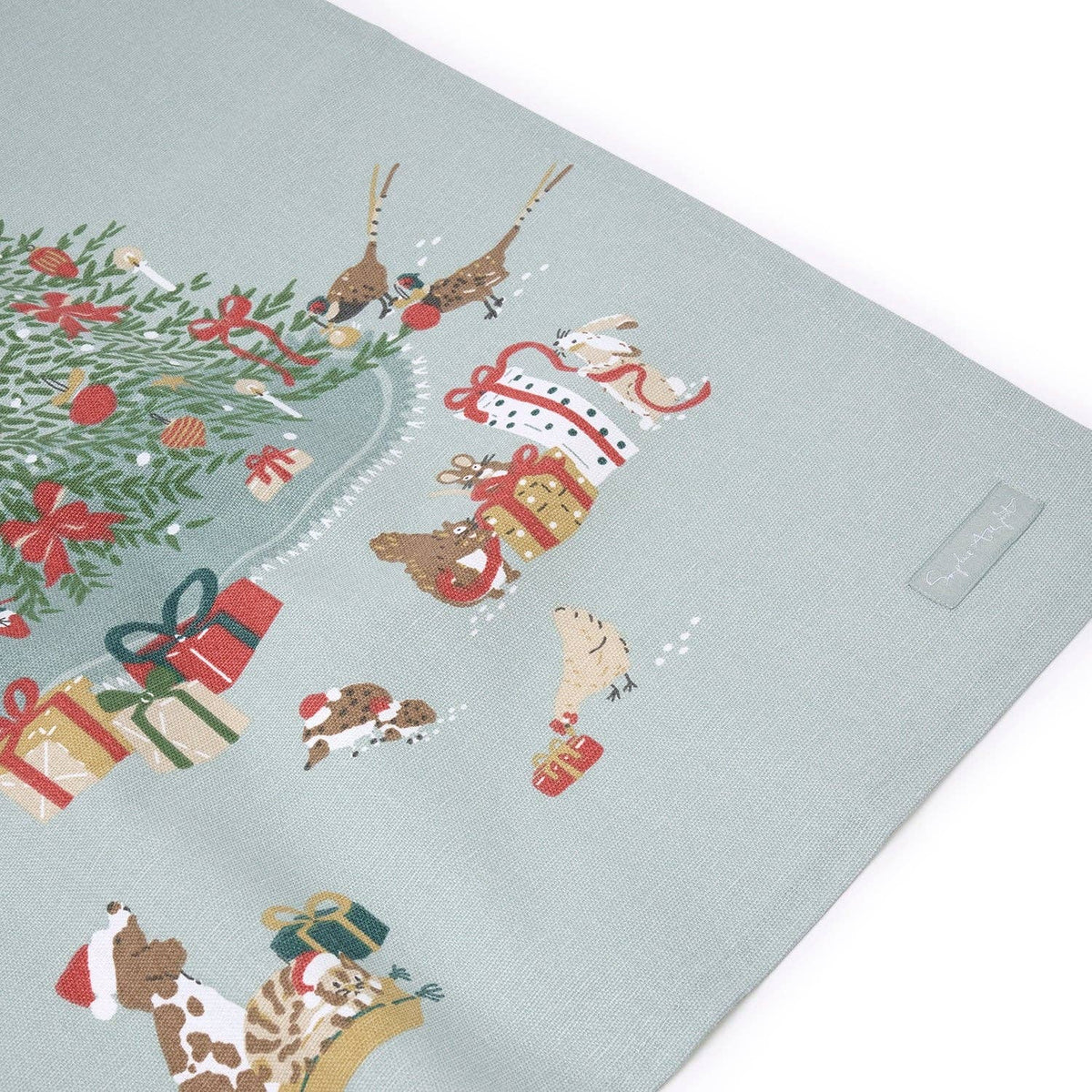 Traditional Christmas Scene Tea Towel
