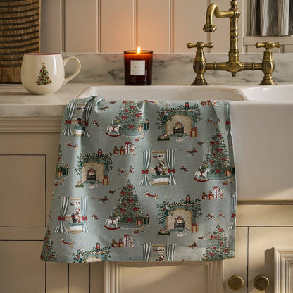 Traditional Christmas Pattern Tea Towel