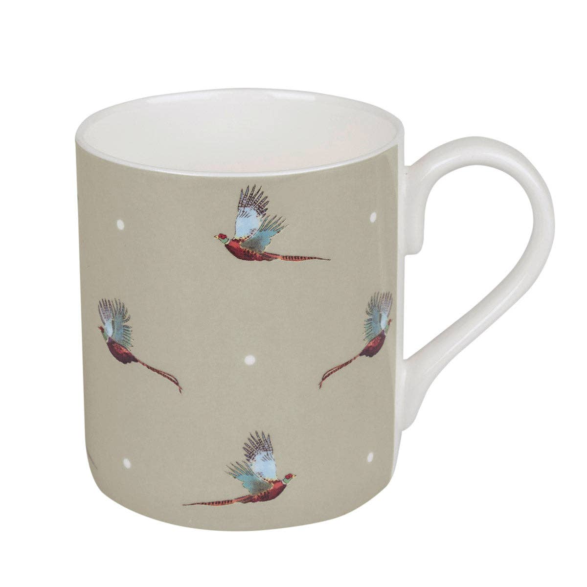 Flying Pheasant Coloured China Mug by Sophie Allport