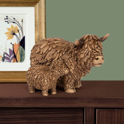 Mum & Baby Highland Cow Ornament