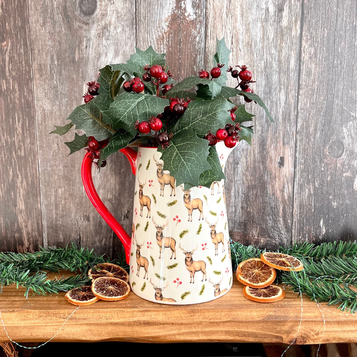 Large Christmas Stag Jug Display On Shelf