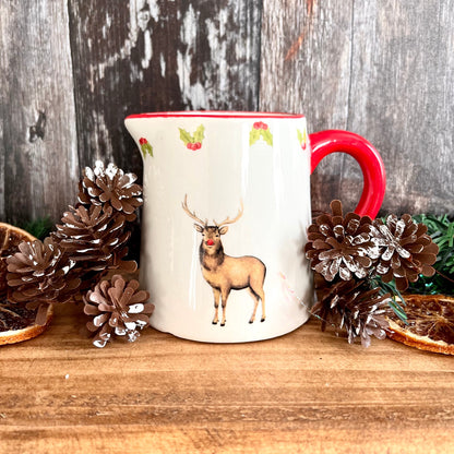 Xmas Stag Milk Jug Display on Table