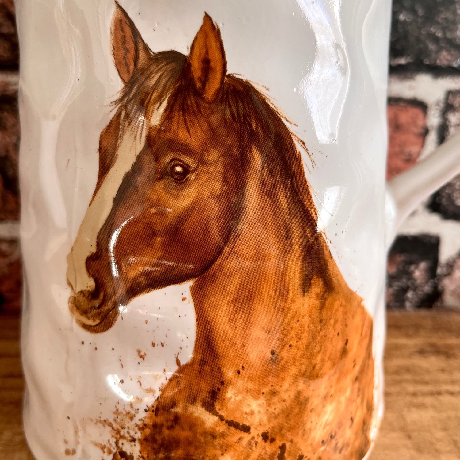 Close Up of Ceramic Horse Jug