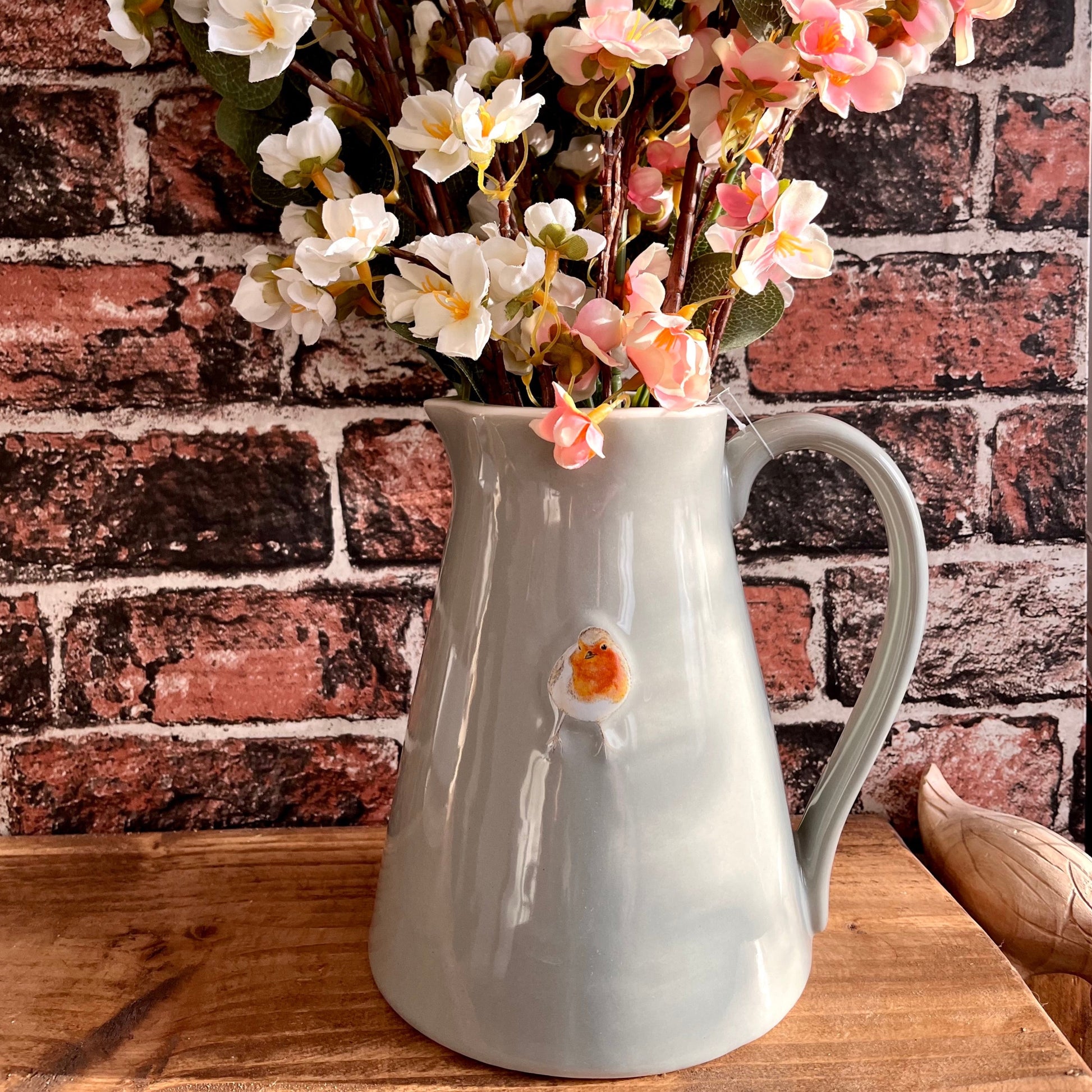 Large Ceramic Robin Jug