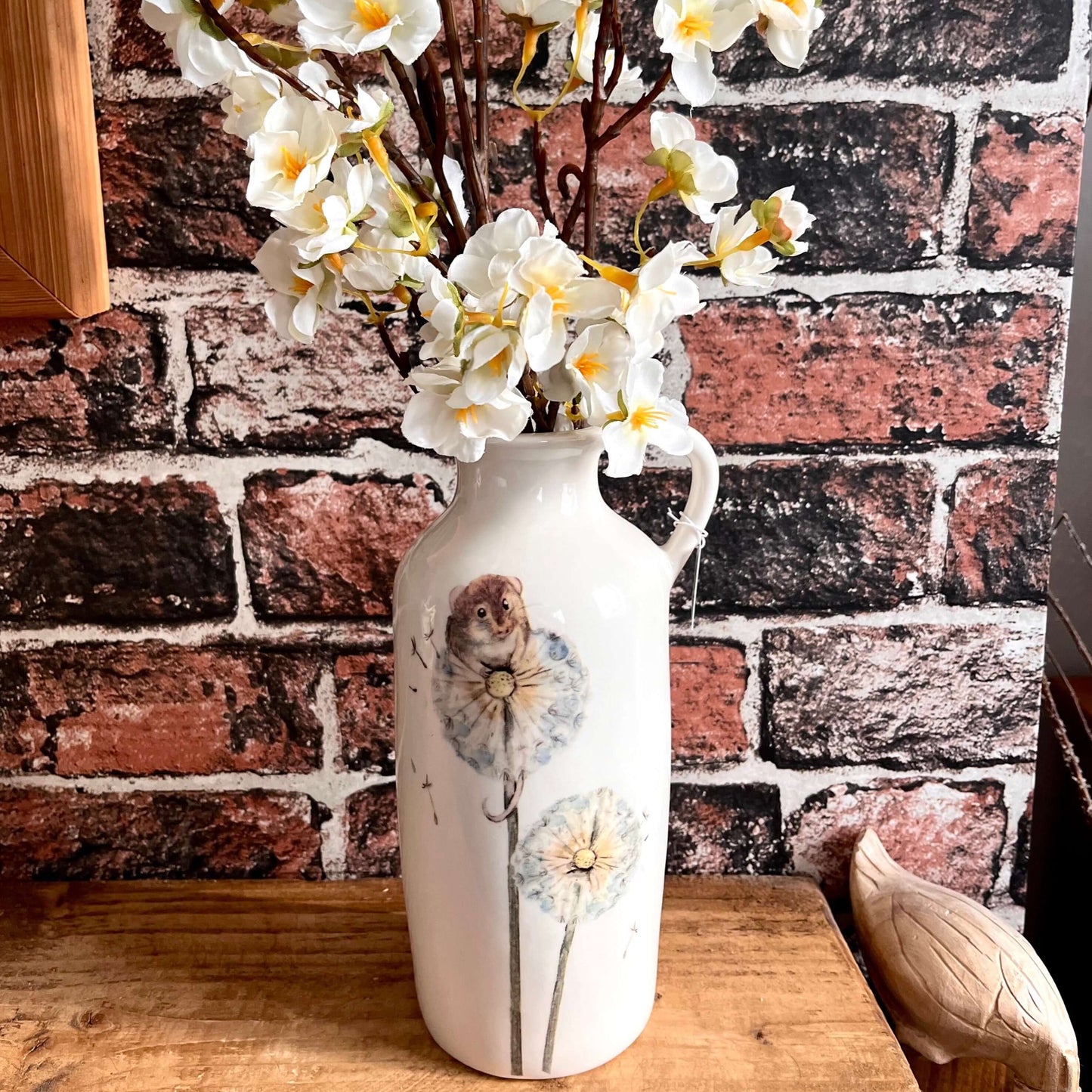 Ceramic Mouse Vase on Shelf