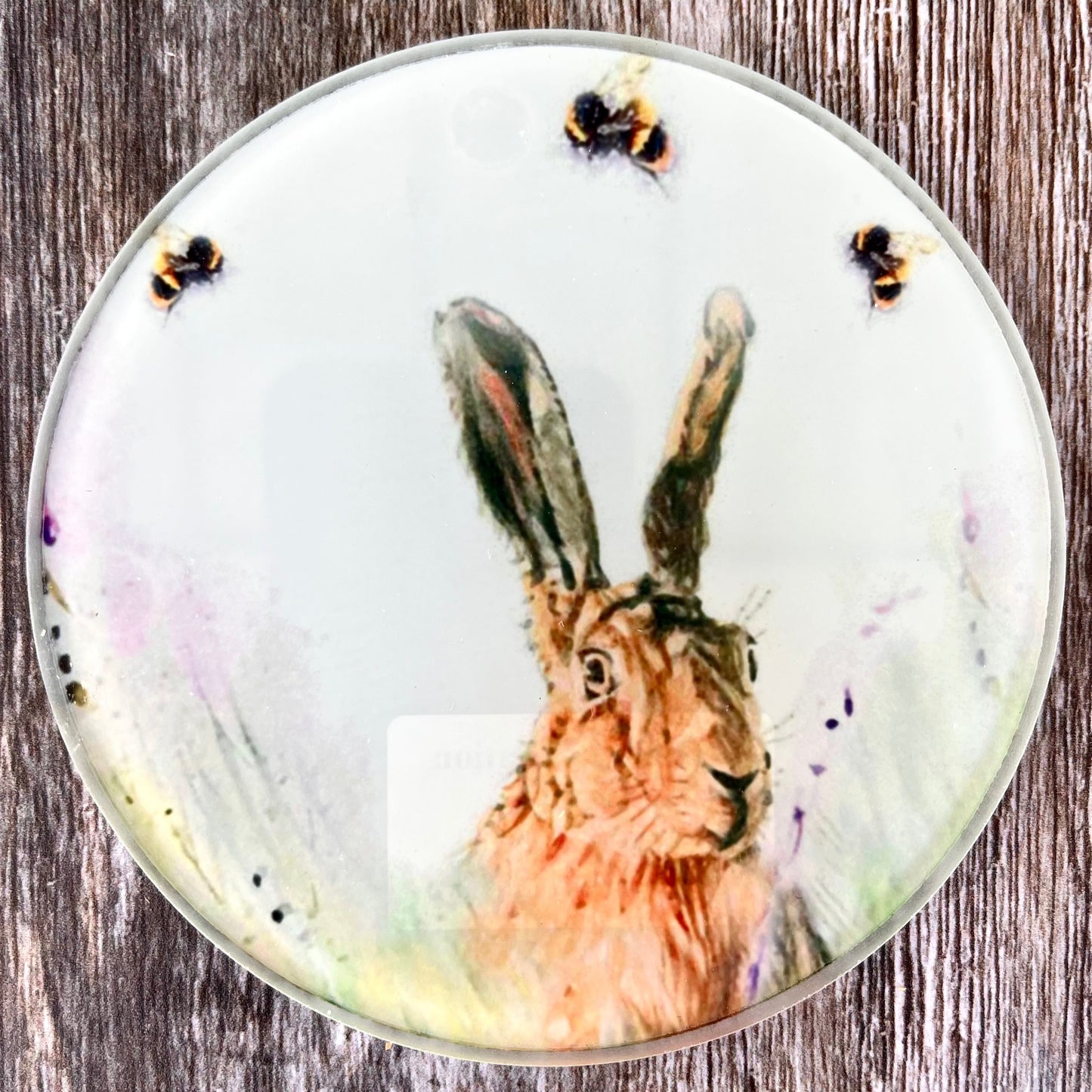 Hare & Bees Glass Coasters